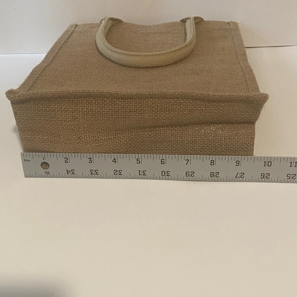 Tan Jute Tote Bag - Picture 2 of 4
